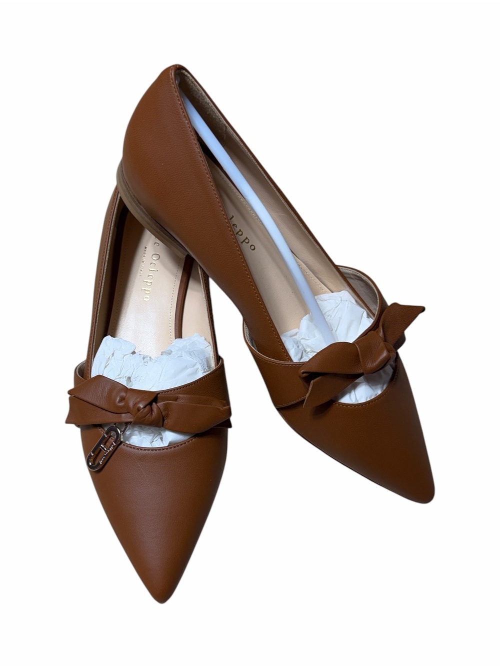 Dee Ocleppo Tan Brown Dominic Ballerina Leather Flats Womens 37